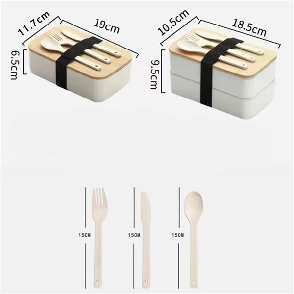Bamboo Bento Lunch Box Food Container with Compartments