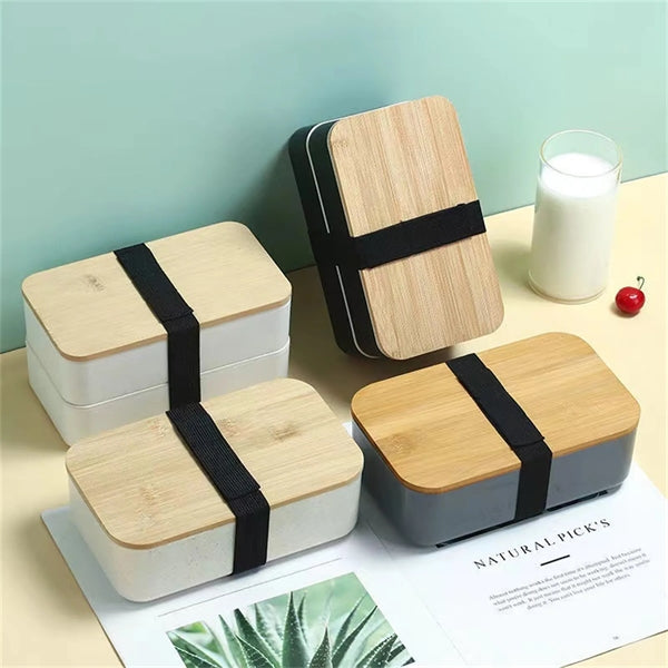 Bamboo Bento Lunch Box Food Container with Compartments