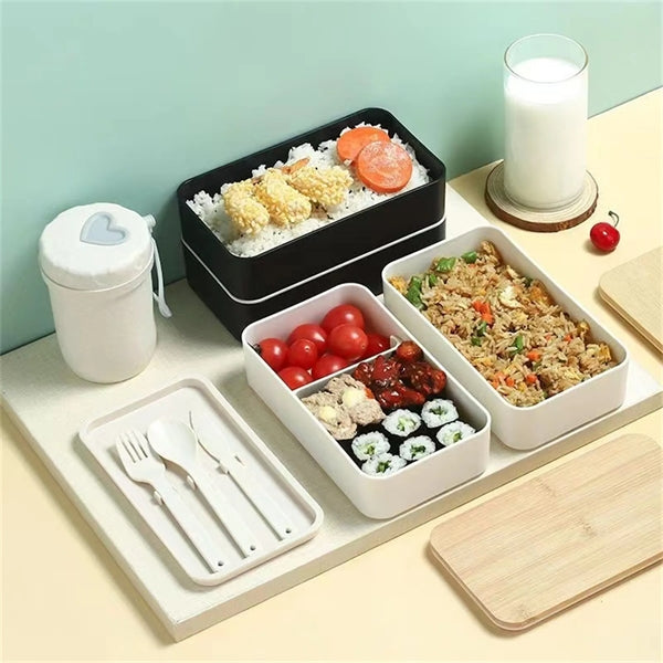 Bamboo Bento Lunch Box Food Container with Compartments