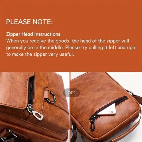 Large Capacity PU Leather Handbag Crossbody Bag Briefcases