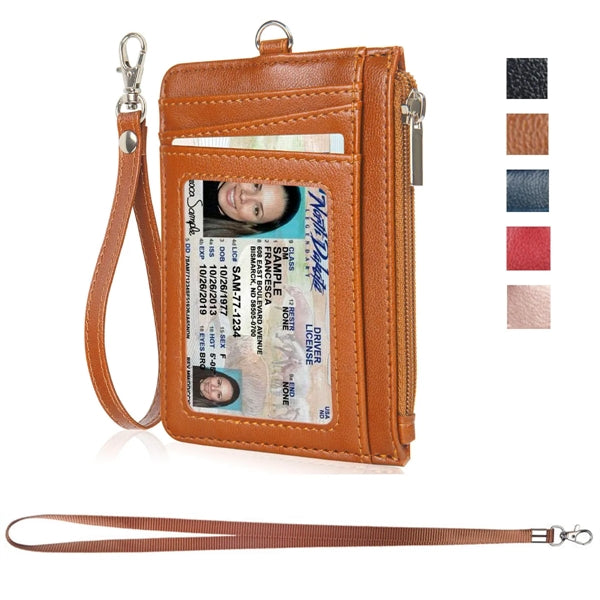Card Holder With Neck Lanyard And Wrist Strap