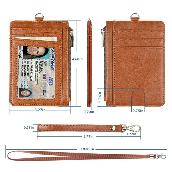 Card Holder With Neck Lanyard And Wrist Strap