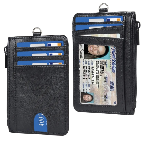 Card Holder With Neck Lanyard And Wrist Strap