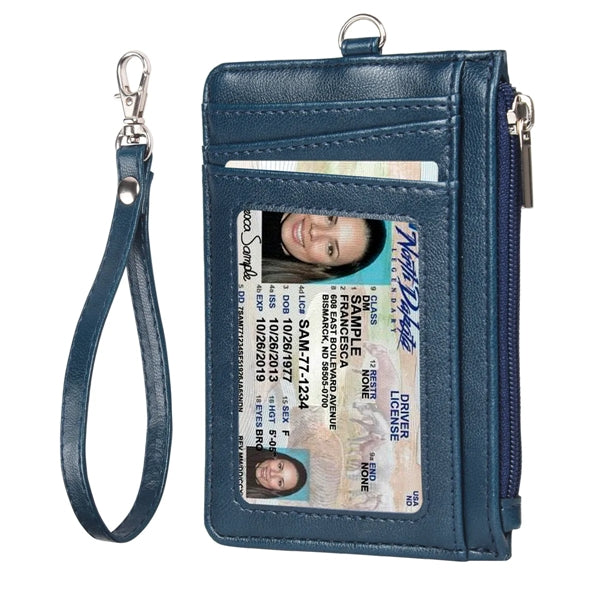 Card Holder With Neck Lanyard And Wrist Strap