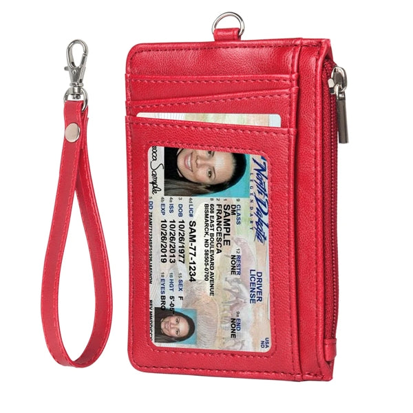 Card Holder With Neck Lanyard And Wrist Strap