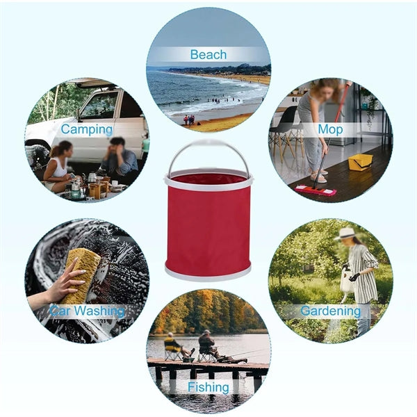 11L Large Portable Folding Water Bucket with Handle