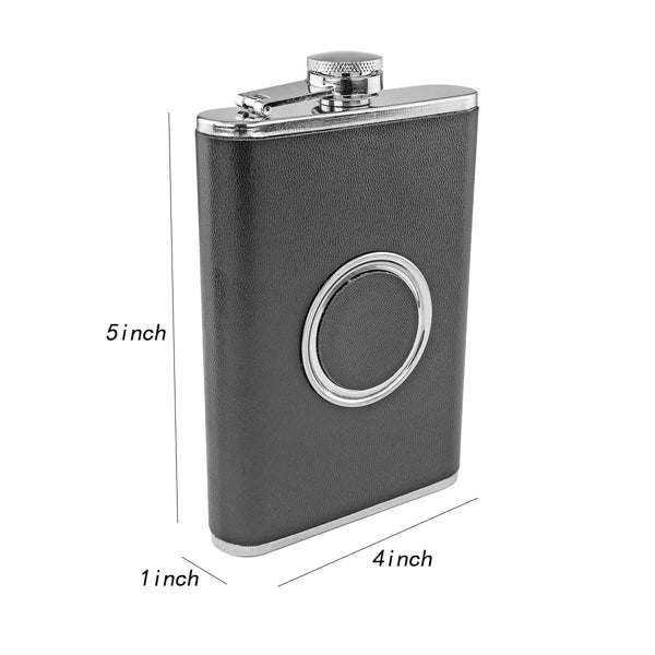 8oz Portable Hip Flask with Built In Collapsible Shot Glass