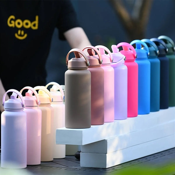 32 Oz Insulated Stainless Steel Water Bottle with Straw