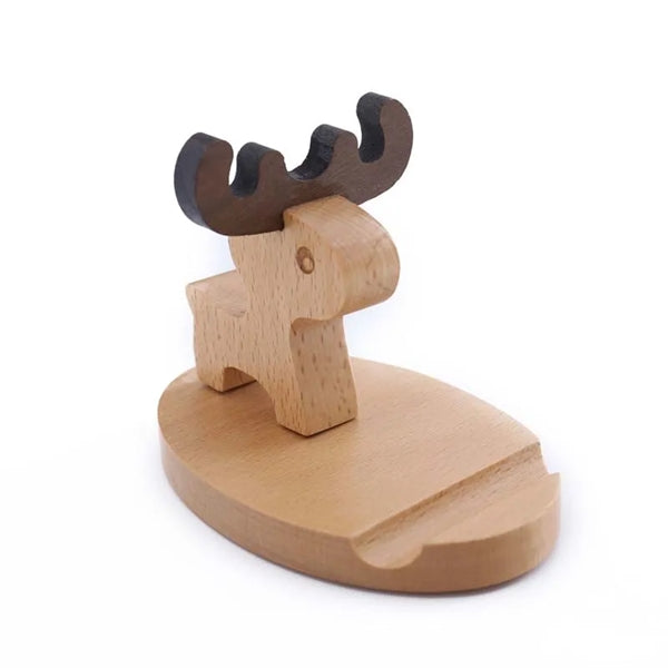 Wooden Cute Dog Phone Stand