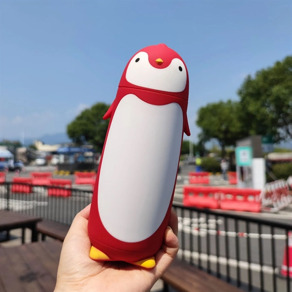 Cute Penguin portable double insulated glass cup