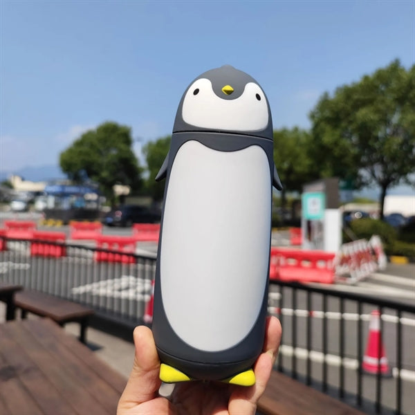 Cute Penguin portable double insulated glass cup