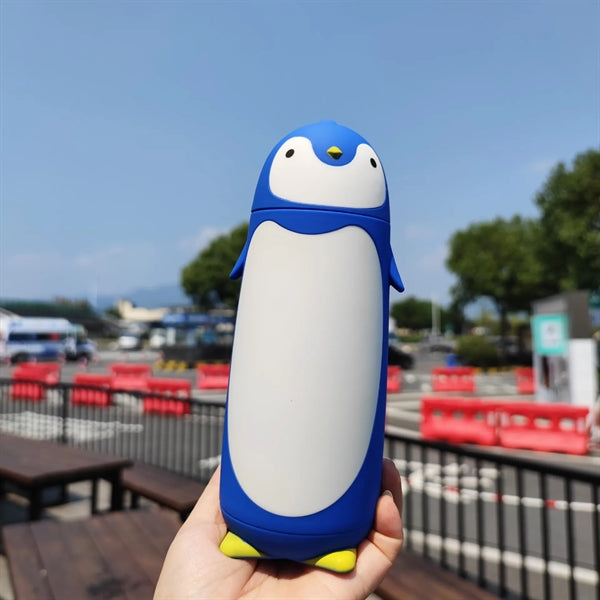 Cute Penguin portable double insulated glass cup