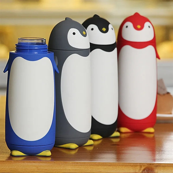 Cute Penguin portable double insulated glass cup