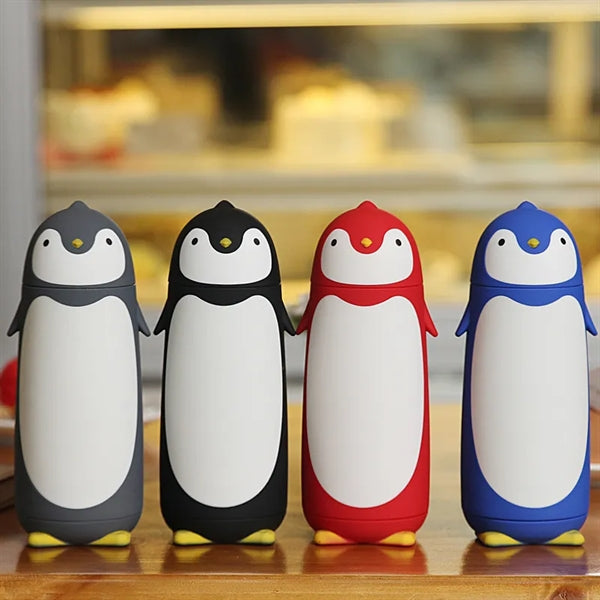 Cute Penguin portable double insulated glass cup