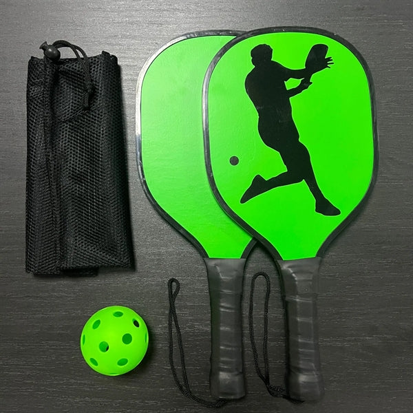 Wooden Pickleball Set with Edge Guard Strip
