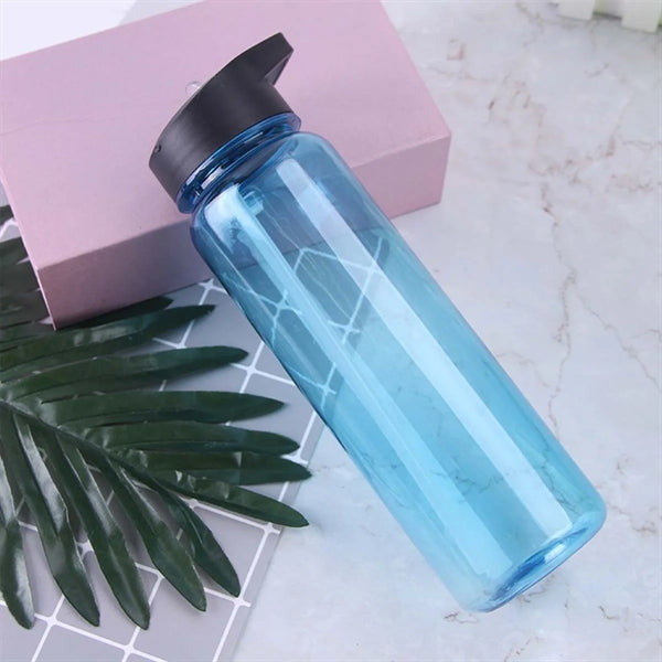24oz Water Bottles Sports Plastic Straw Flip Lid Clear Cup