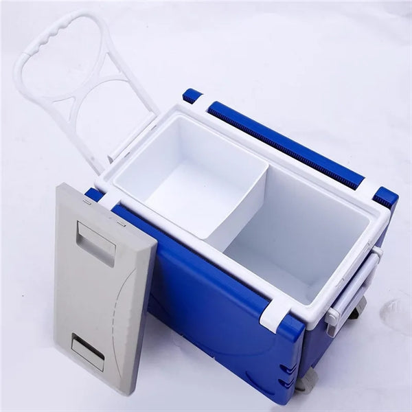 Portable Car Camping Ice Box Cooler Picnic Table 27L Storage