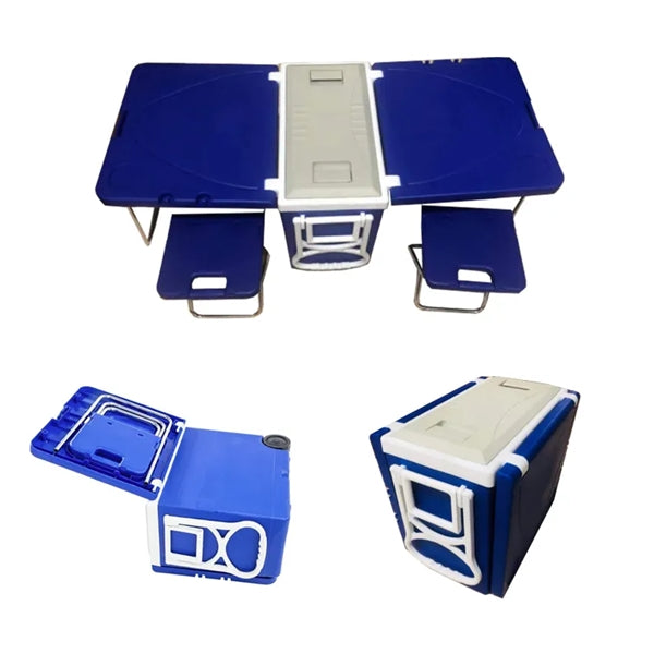 Portable Car Camping Ice Box Cooler Picnic Table 27L Storage
