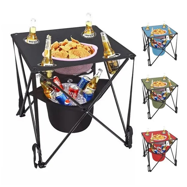 Outdoor Folding Table with Cooler Bag