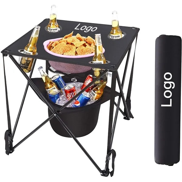 Outdoor Folding Table with Cooler Bag