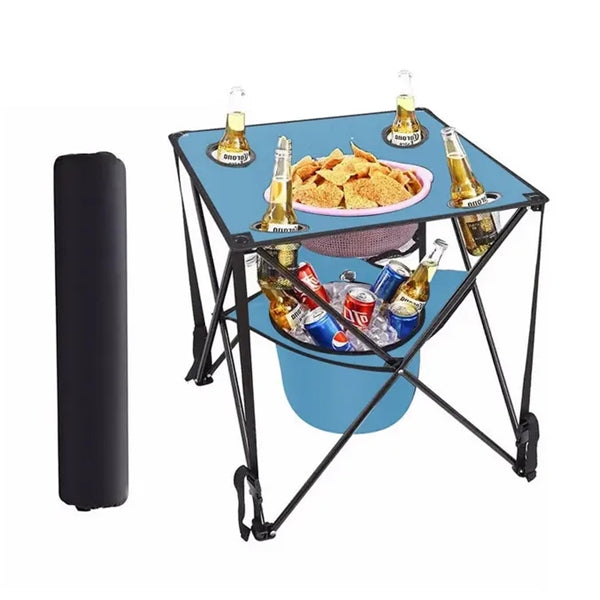 Outdoor Folding Table with Cooler Bag