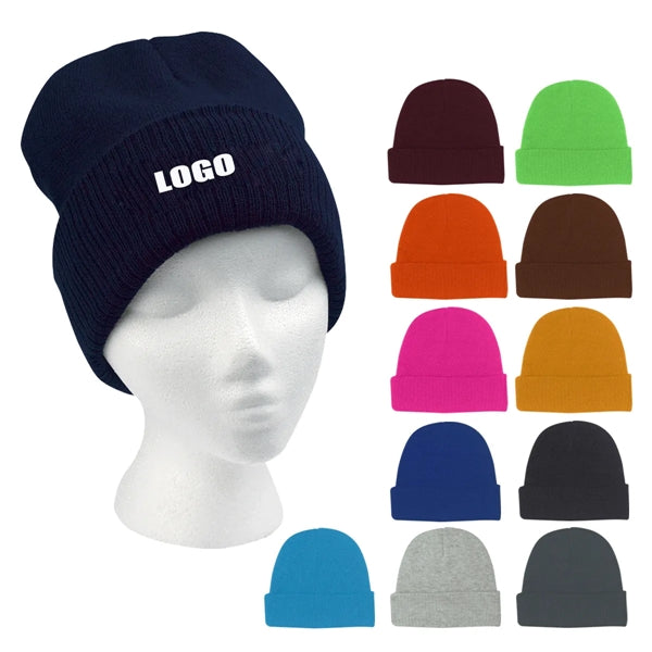 Unisex Knit Acrylic Winter Beanie Hats Cap