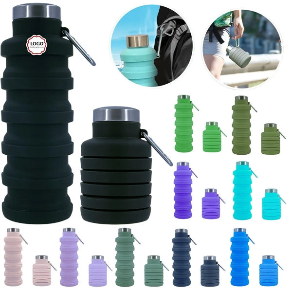 17oz BPA Free Silicone Portable Water Bottles