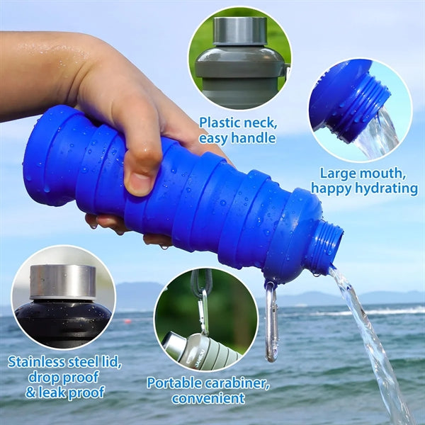 17oz BPA Free Silicone Portable Water Bottles