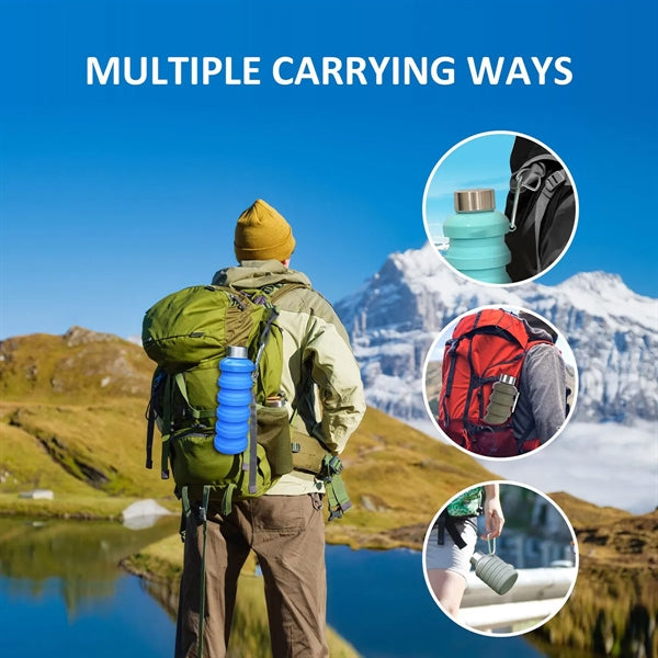 17oz BPA Free Silicone Portable Water Bottles