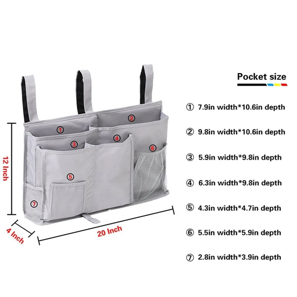8 Pockets Waterproof Hanging Shelf Bedside Storage Caddy