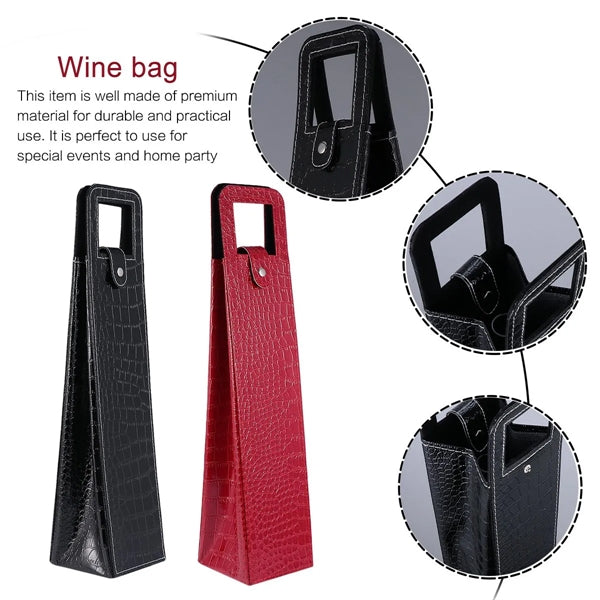 Leather Durable Portable Wine Bottle Carrier