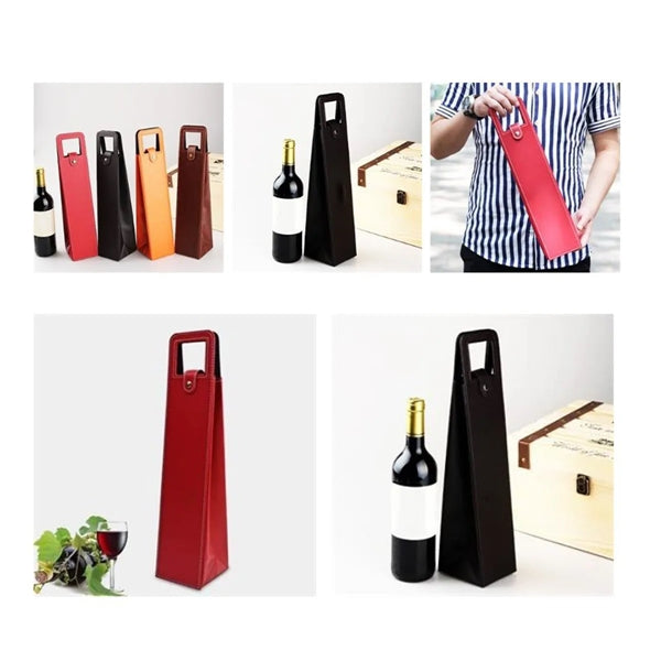 Leather Durable Portable Wine Bottle Carrier