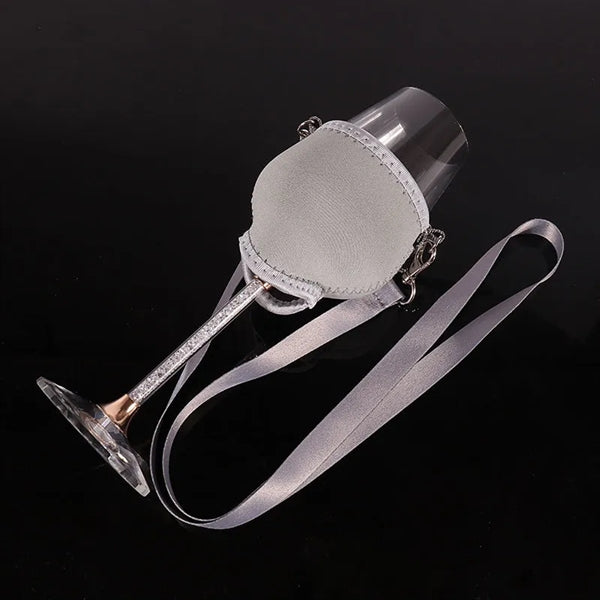 Neoprene Wine Glass Holder Cooler Sleeve with Neck Lanyard