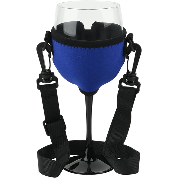 Neoprene Wine Glass Holder Cooler Sleeve with Neck Lanyard