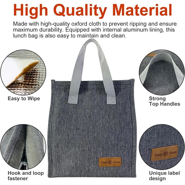 Oxford Cloth Lunch Bag,Insulated Aluminum Foil Interior