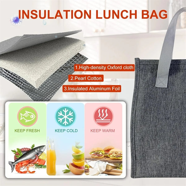 Oxford Cloth Lunch Bag,Insulated Aluminum Foil Interior