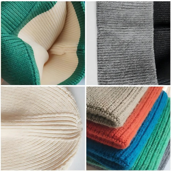 Two-Tone Knit Cuffed Beanie