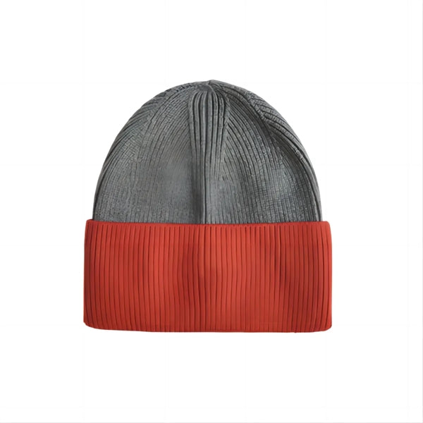 Two-Tone Knit Cuffed Beanie