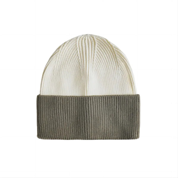 Two-Tone Knit Cuffed Beanie