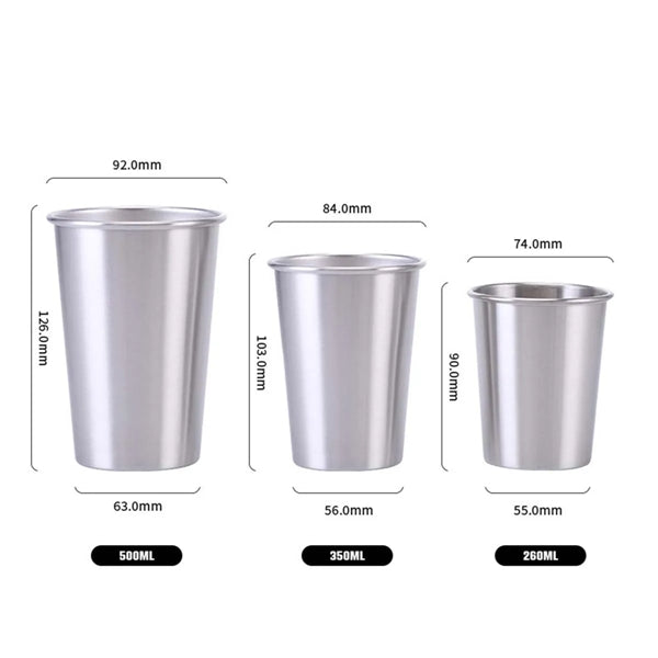 16oz Unbreakable Stackable Stainless Steel Drinking Cup