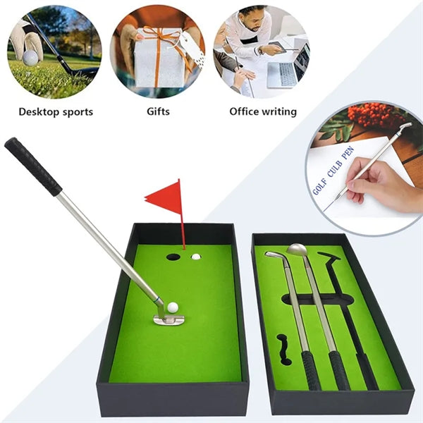 Mini Desktop Golf Ball Pen Gift Set