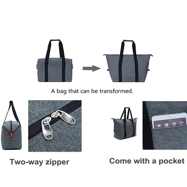 20L Collapsible Travel Insulated Cooler Grocery Bag
