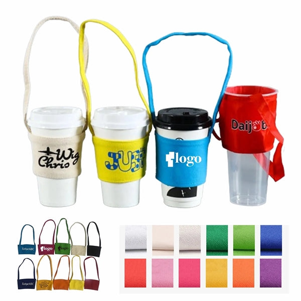 Coffee Cup Sleeve Holder With Strap