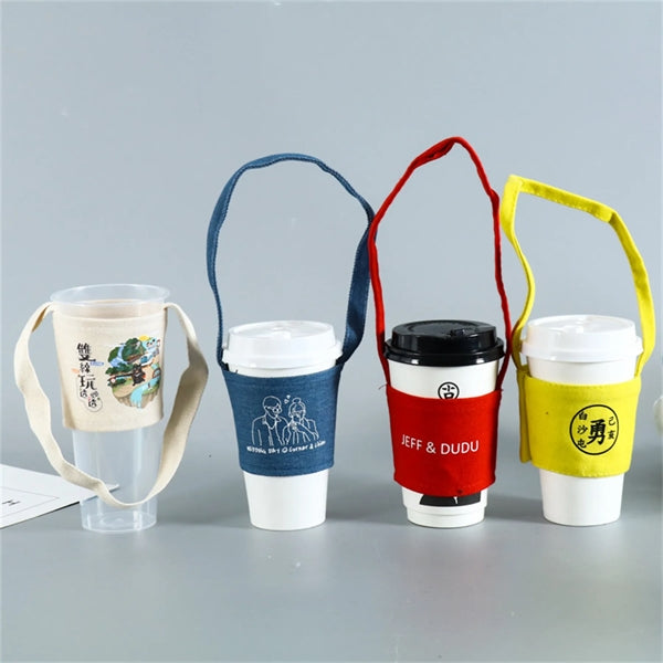 Coffee Cup Sleeve Holder With Strap