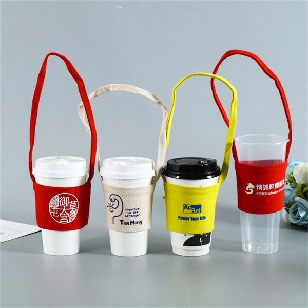 Coffee Cup Sleeve Holder With Strap