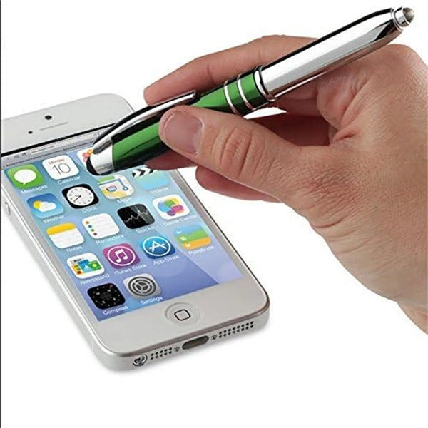 LED Metal Flashlight Touch Screen Stylus Ballpoint Pen