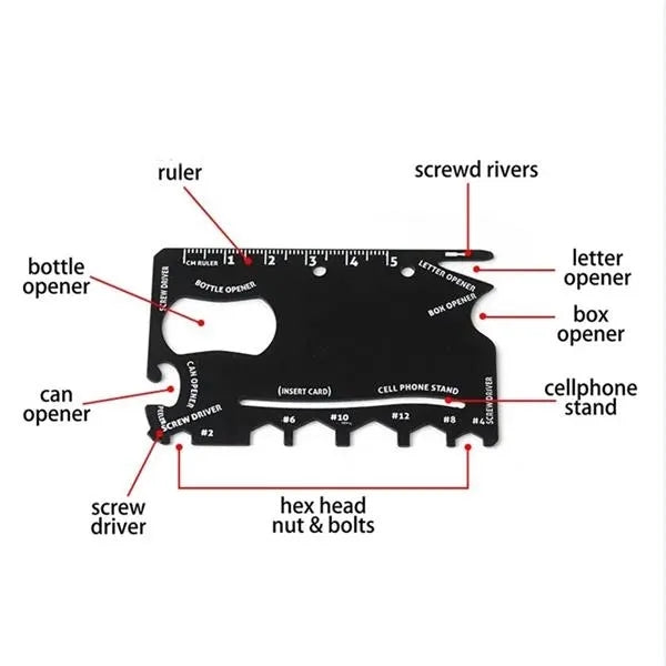 Multifunctional Survival Tool Card
