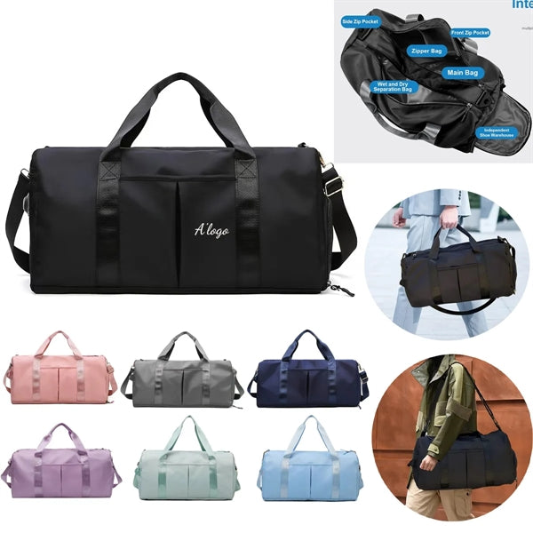 Sports Gym Bag with Wet Pocket & Shoes Compartment