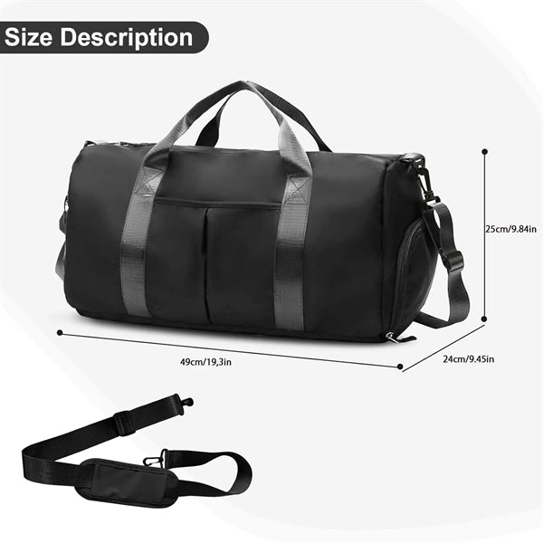 Sports Gym Bag with Wet Pocket & Shoes Compartment
