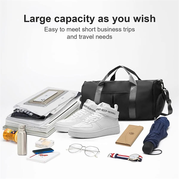 Sports Gym Bag with Wet Pocket & Shoes Compartment